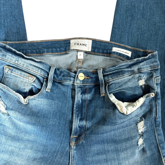 Frame Le Skinny de Jeanne Denim High Rise Jeans Size 31 Excellent Used Condition - Picture 2 of 8